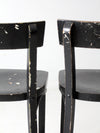 vintage black bar stools pair