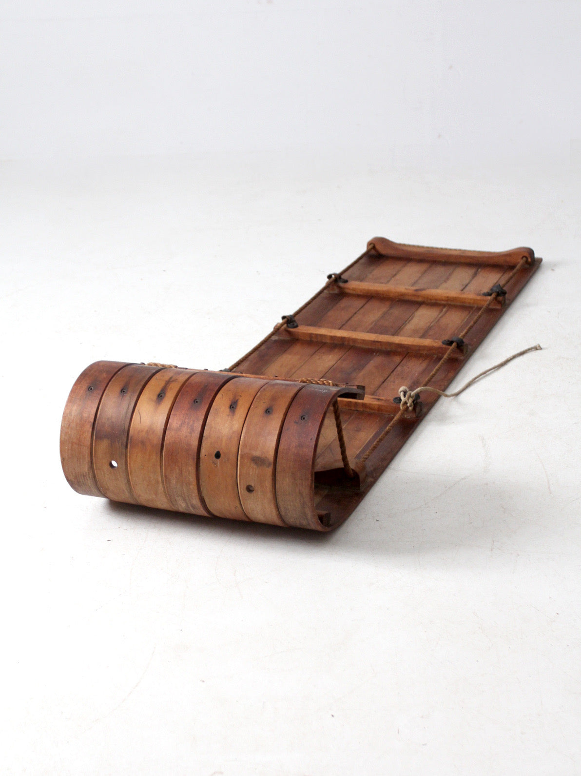 mid-century wooden toboggan