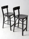 vintage black bar stools pair