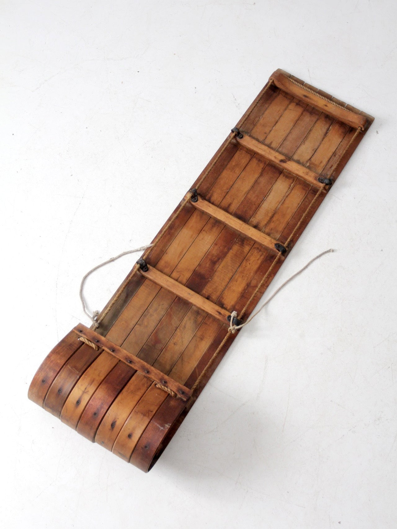 mid-century wooden toboggan