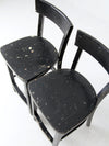 vintage black bar stools pair