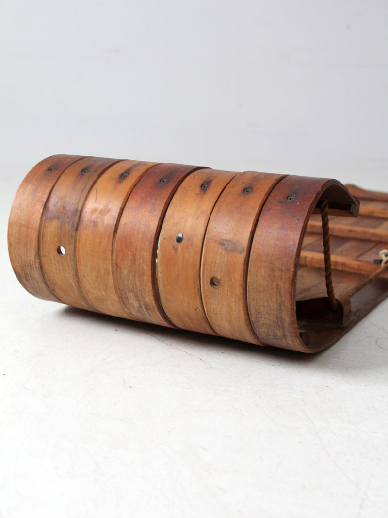 mid-century wooden toboggan