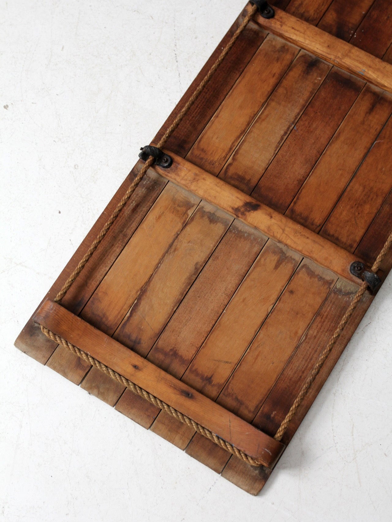 mid-century wooden toboggan