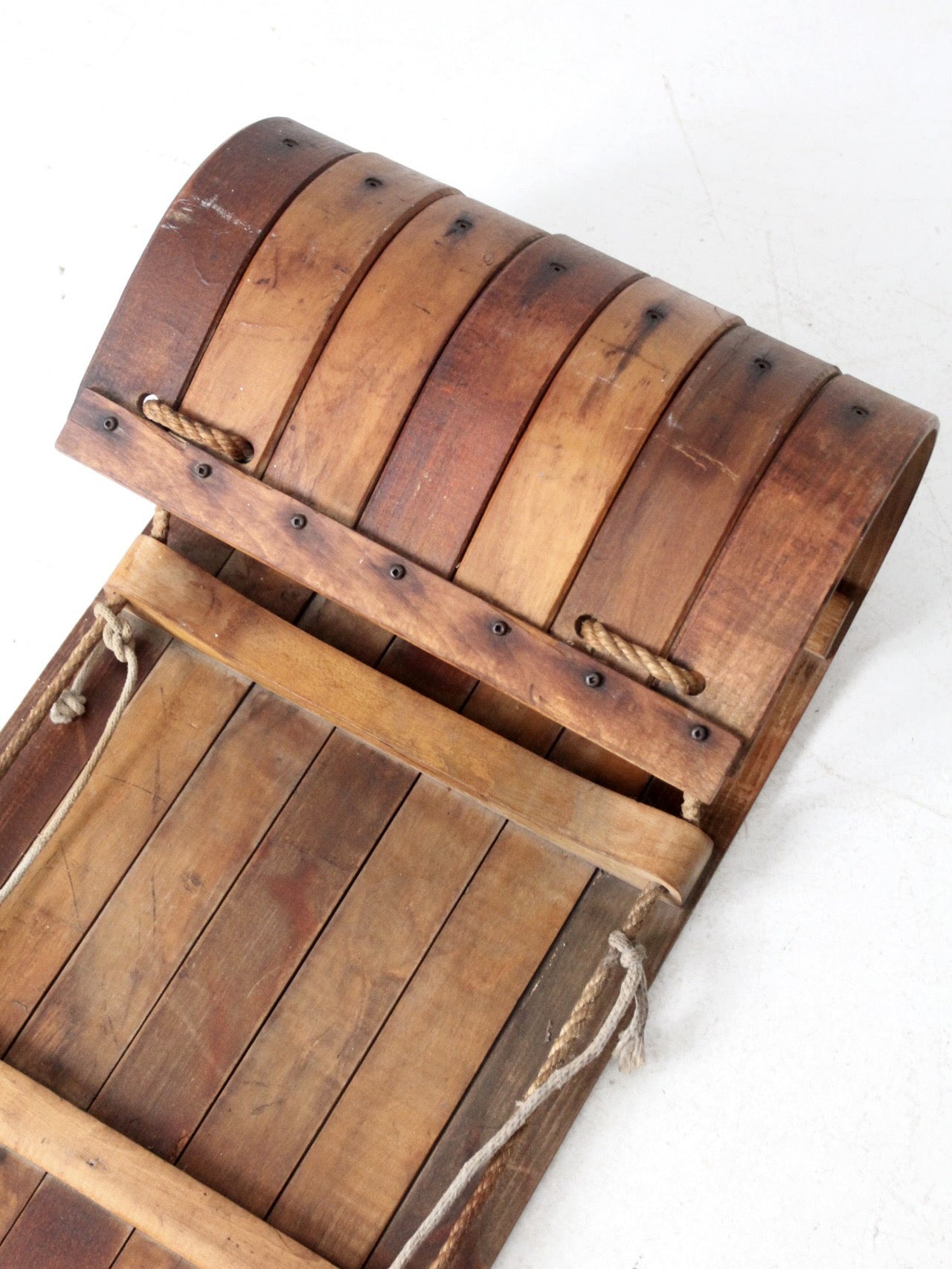 mid-century wooden toboggan