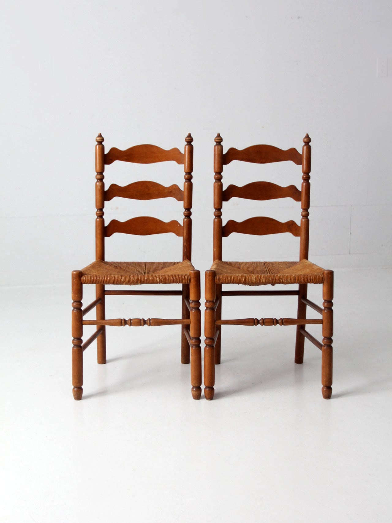 antique ladder back rush seat chairs – 86 Vintage