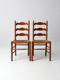 antique ladder back rush seat chairs
