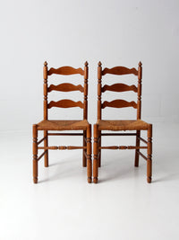 antique ladder back rush seat chairs