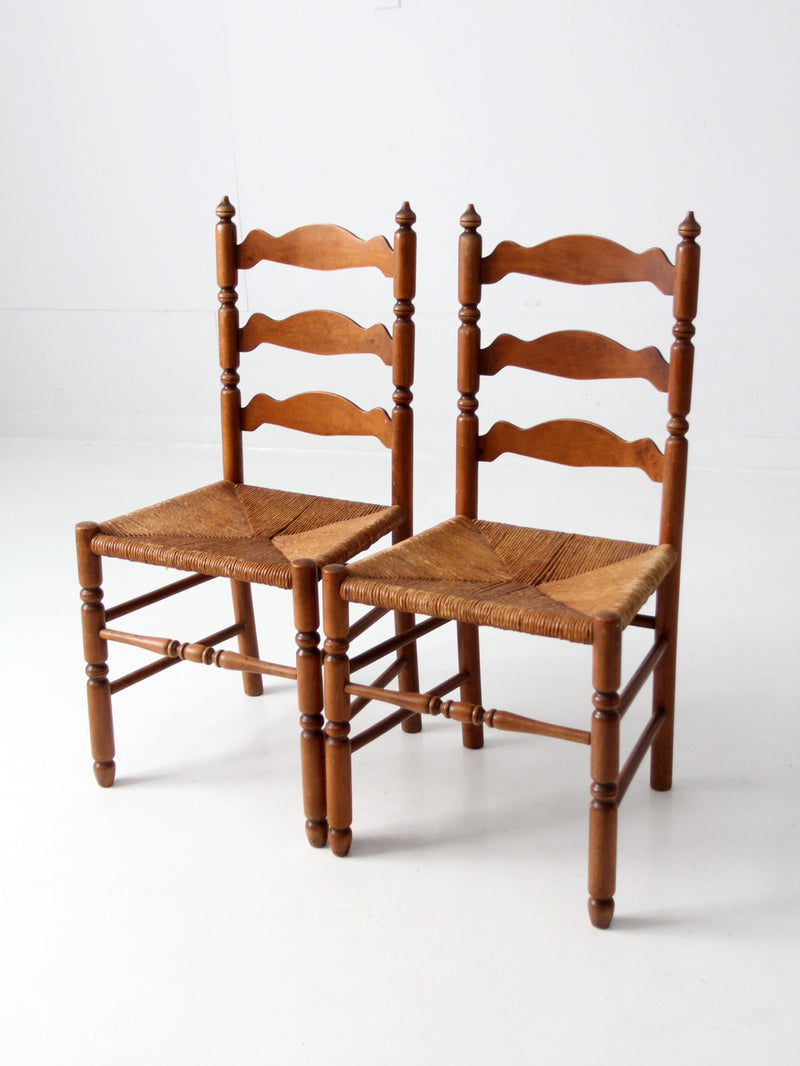 antique ladder back rush seat chairs