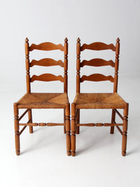 antique ladder back rush seat chairs