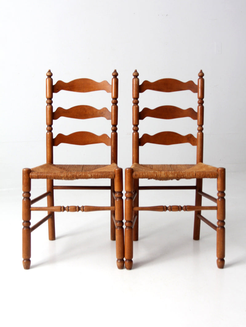 antique ladder back rush seat chairs