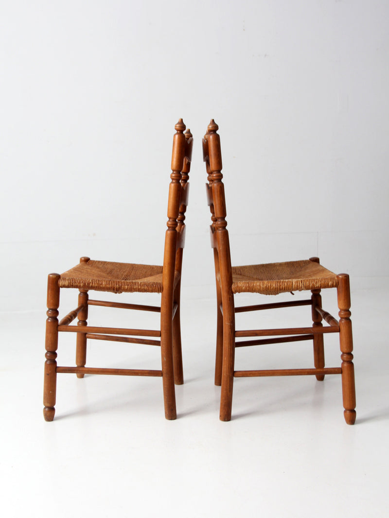 antique ladder back rush seat chairs