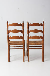 antique ladder back rush seat chairs