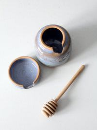 vintage studio pottery honey pot