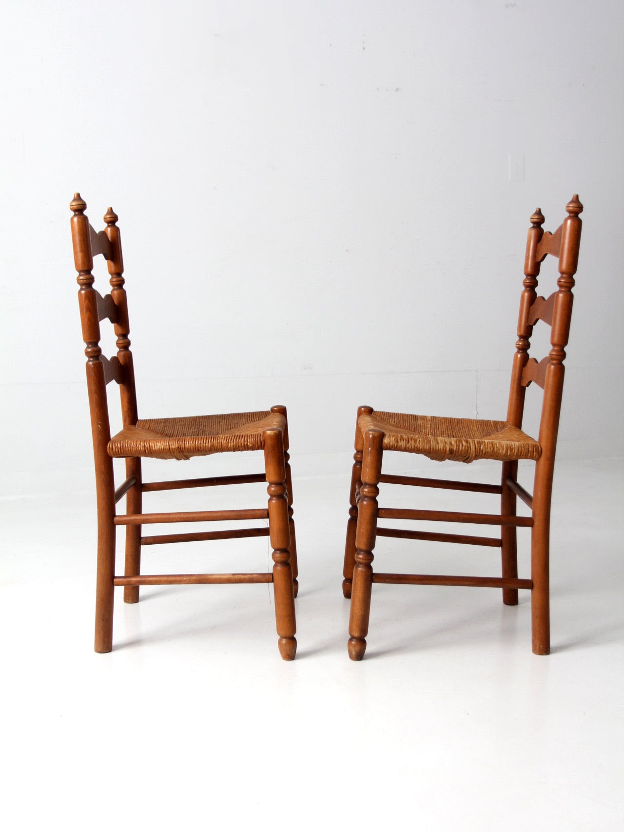 antique ladder back rush seat chairs – 86 Vintage