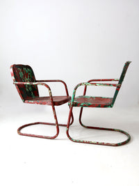 mid century patio chairs pair