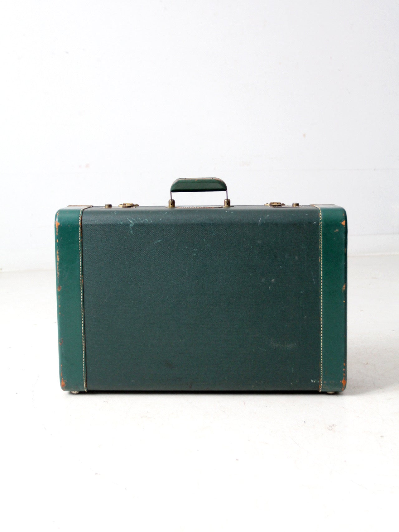 vintage green White Star luggage case