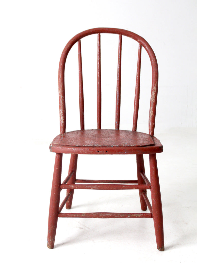 antique painted bow back spindle chair
