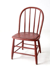 antique painted bow back spindle chair