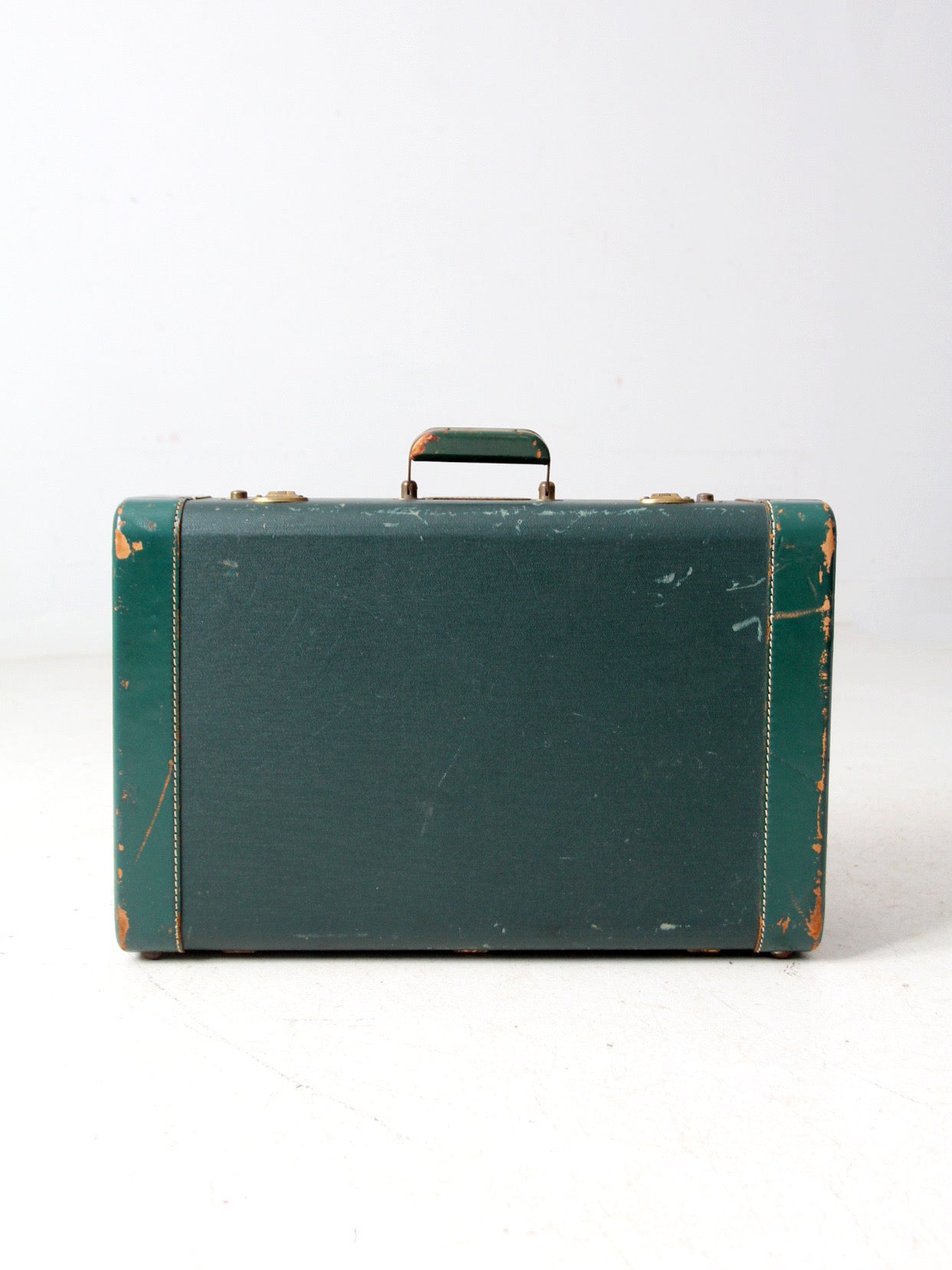 vintage green White Star luggage case