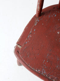 antique painted bow back spindle chair