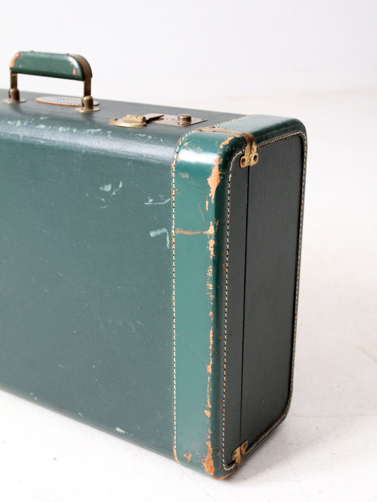vintage green White Star luggage case