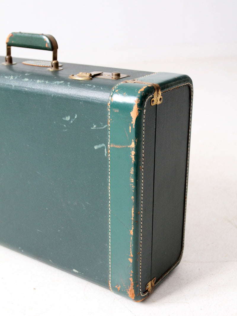 vintage green White Star luggage case