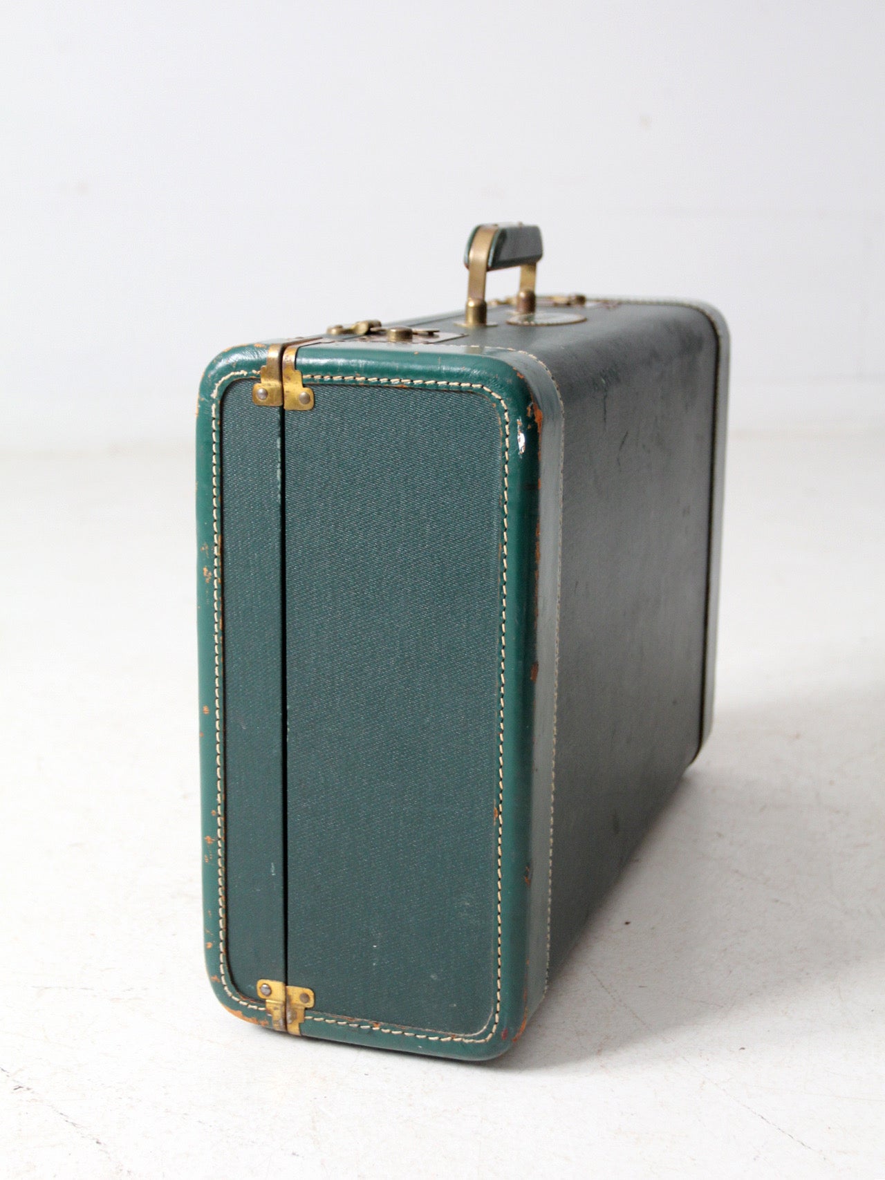 vintage green White Star luggage case