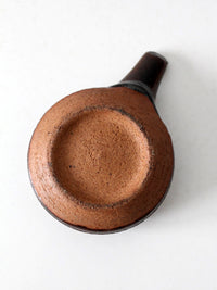 vintage handmade studio pottery handled bowl
