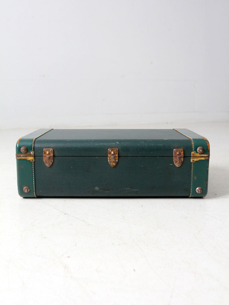 vintage green White Star luggage case