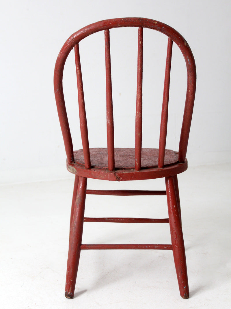 antique painted bow back spindle chair