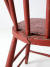 antique painted bow back spindle chair