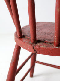 antique painted bow back spindle chair