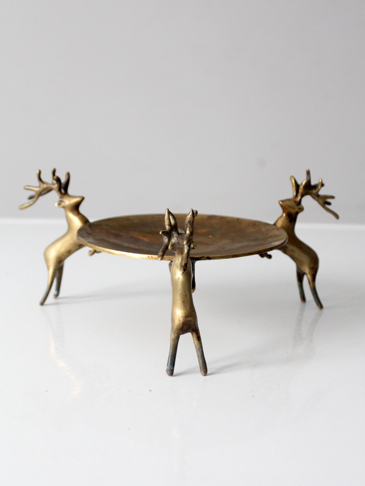 mid-century brass deer stand