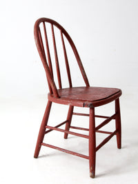 antique painted bow back spindle chair
