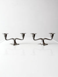 antique Art Nouveau double candlesticks pair