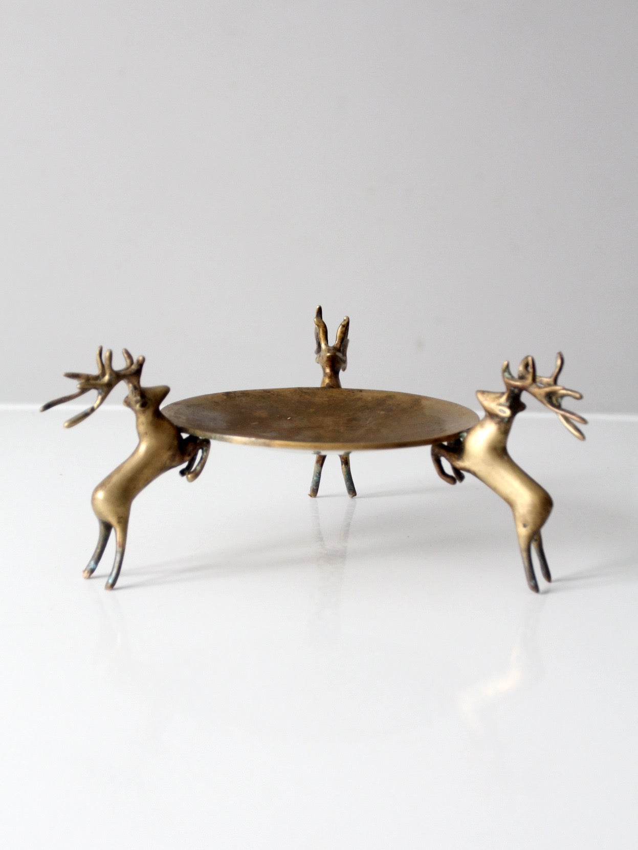 mid-century brass deer stand