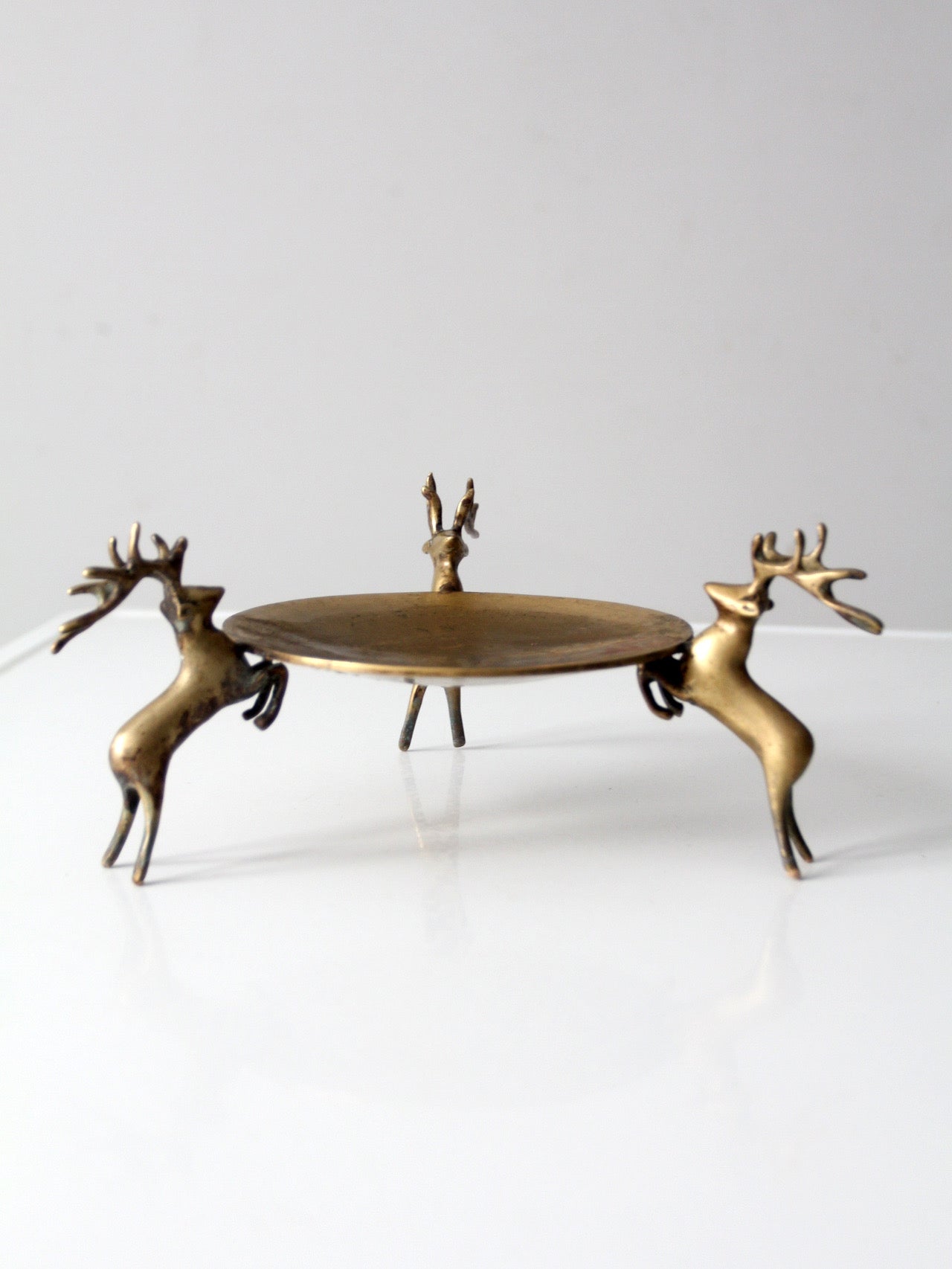 mid-century brass deer stand