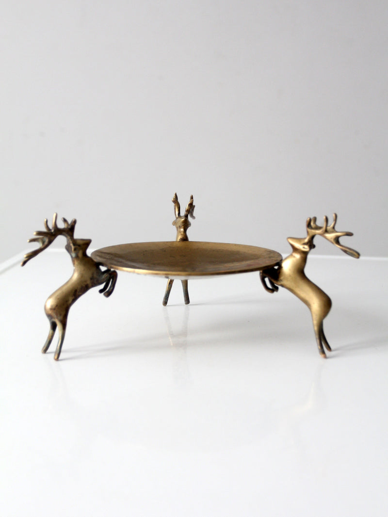 mid-century brass deer stand