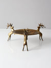 mid-century brass deer stand