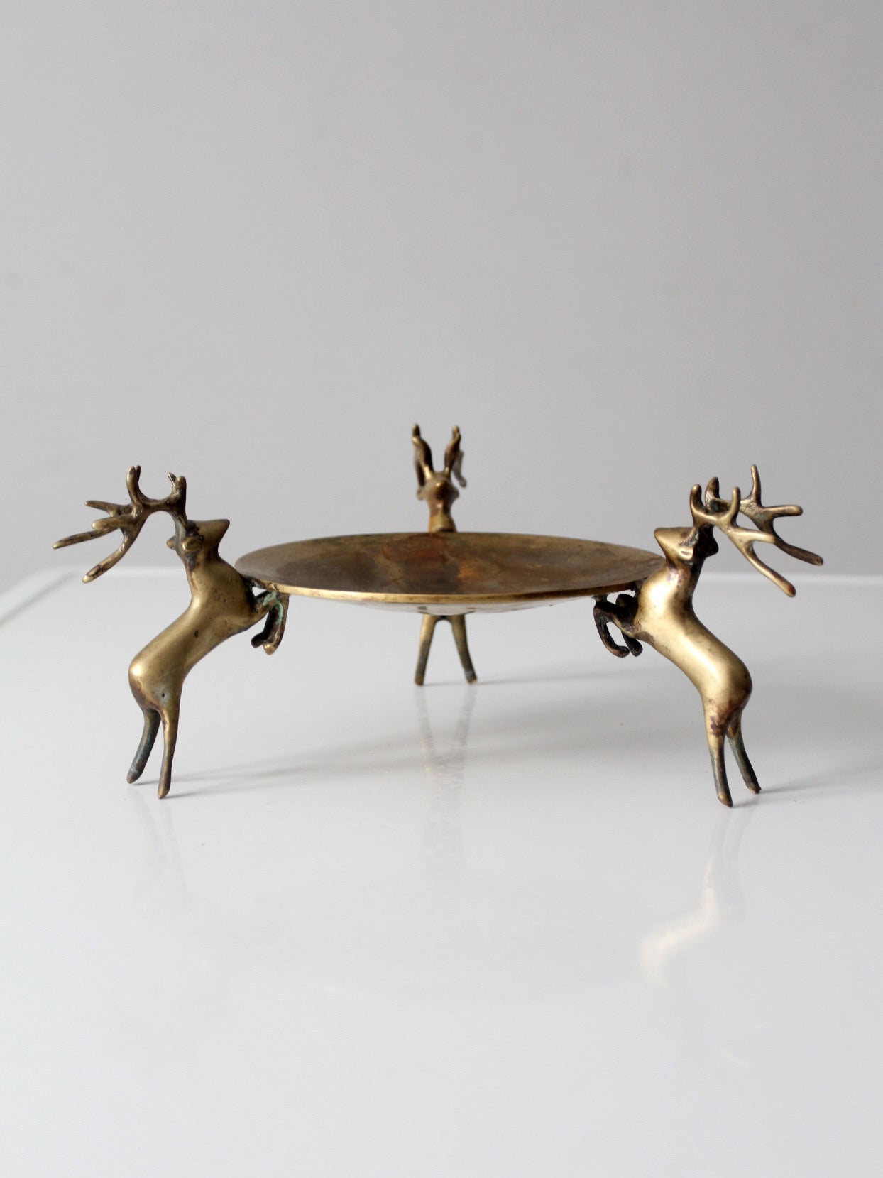mid-century brass deer stand