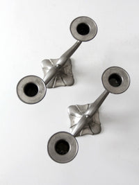 antique Art Nouveau double candlesticks pair