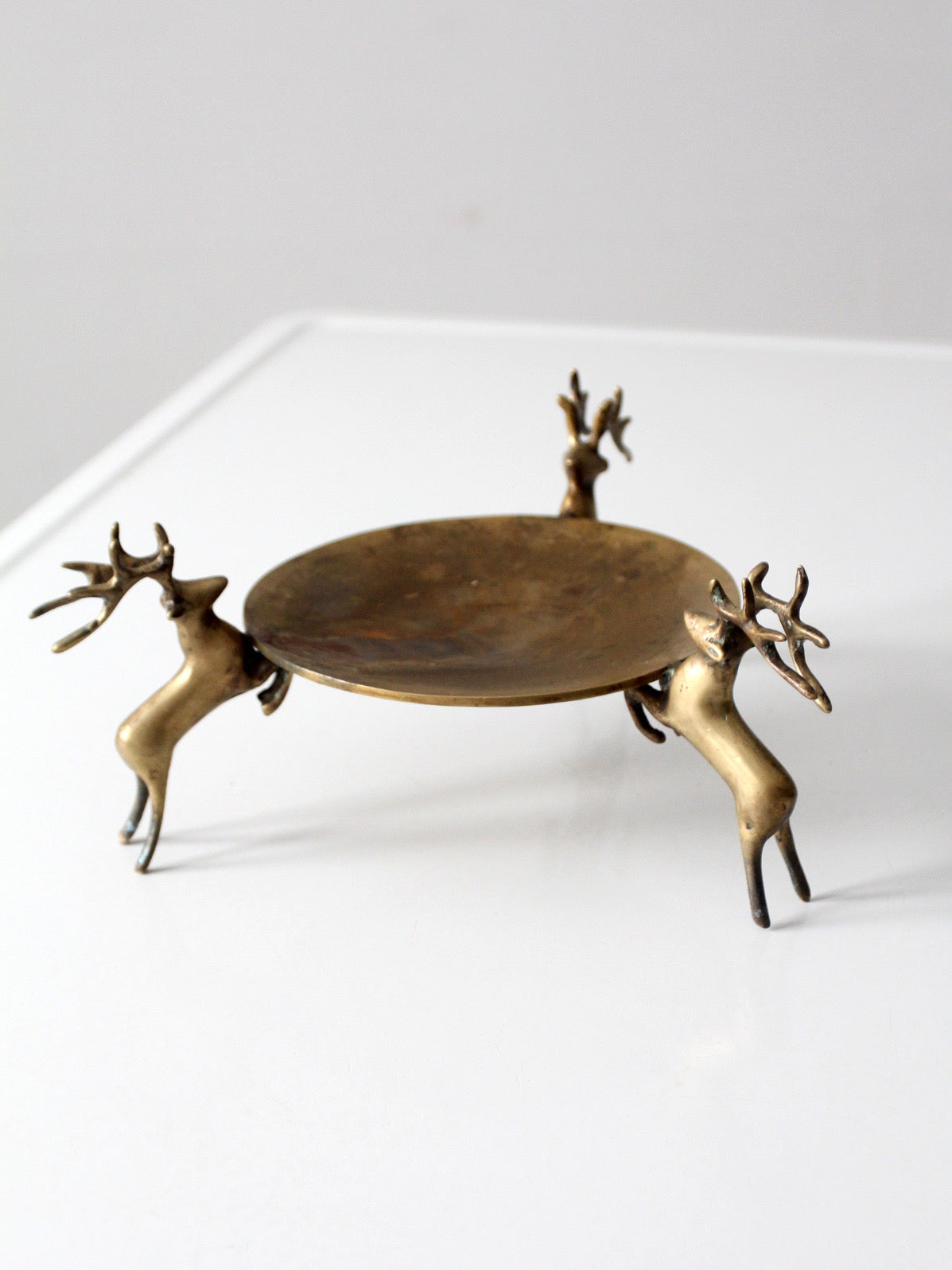 mid-century brass deer stand