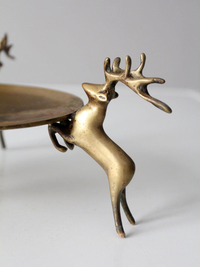 mid-century brass deer stand