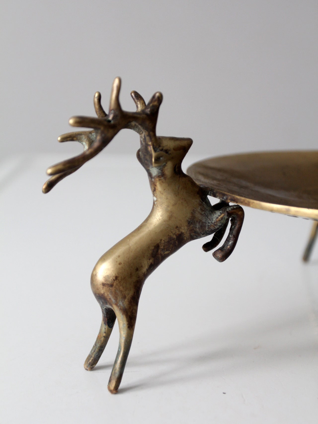 mid-century brass deer stand