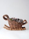 vintage wicker sleigh basket