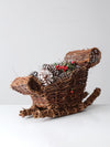 vintage wicker sleigh basket