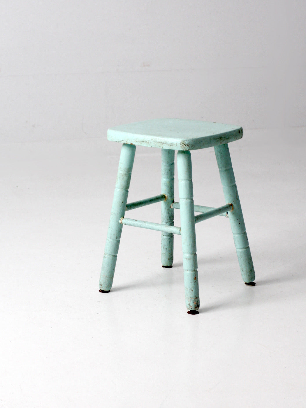 vintage painted wood stool
