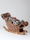 vintage wicker sleigh basket