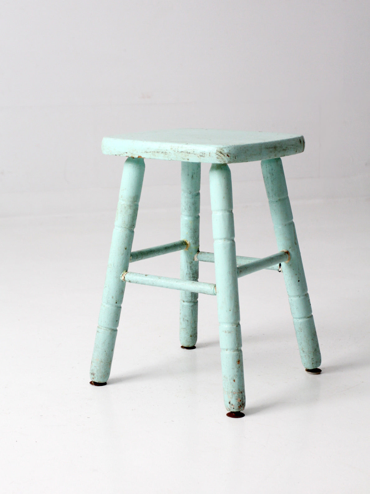 vintage painted wood stool