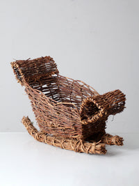 vintage wicker sleigh basket